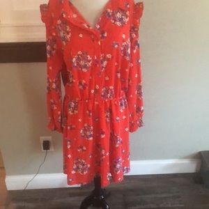 Simply Be Floral dress with front button to waist